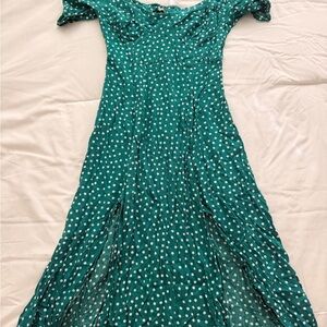 ASOS Teal Polka Dot Midi Dress